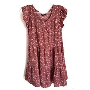 Shein Top Short Sleeve Print Dotted Coral/White Size S Great Condition